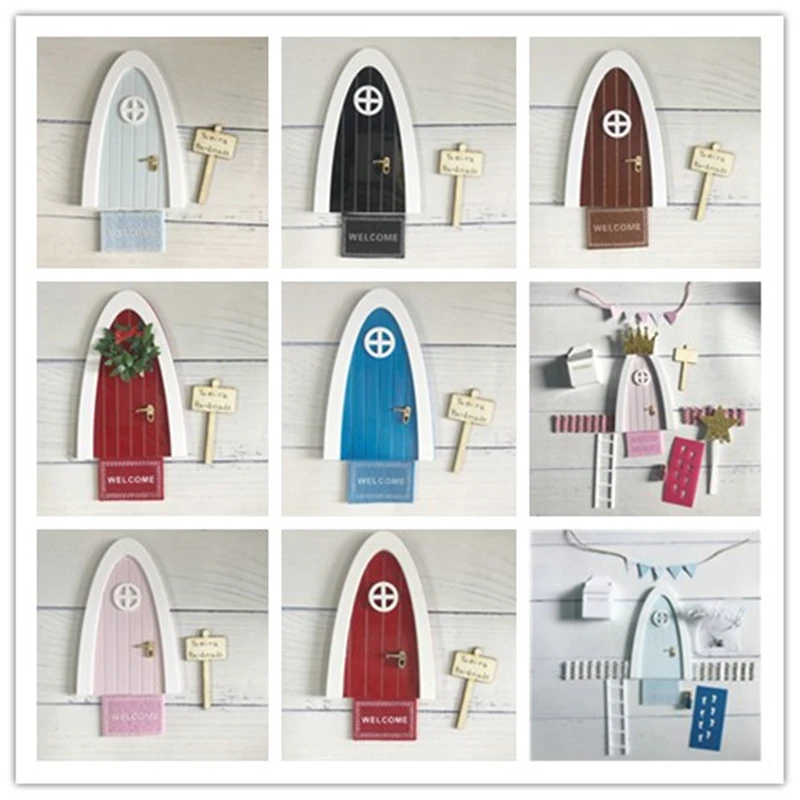 

Wholesale Tooth Fairy Door Kit Great Gift for Miniature Fairy Door Accessories Pink Hobbit Door PretendPlay Toys for Kids