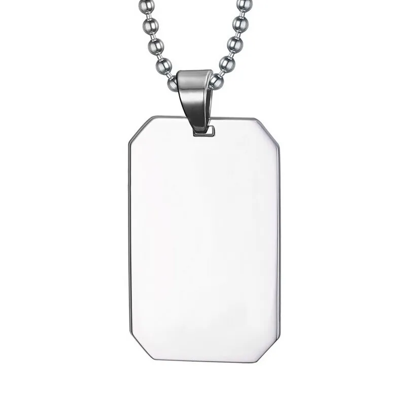 

316L Stainless Steel Blank Hexagon Dog Tag Necklace & Pendant 22x43.5mm