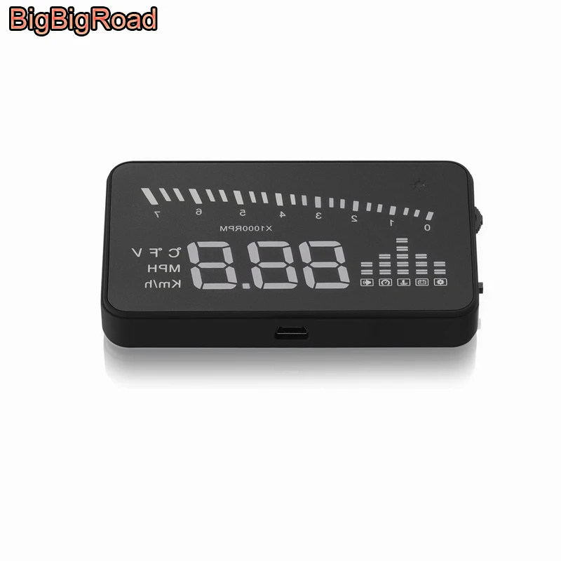 BigBigRoad автомобильный HUD Дисплей лобовое стекло проектор OBD2 II разъем одометр