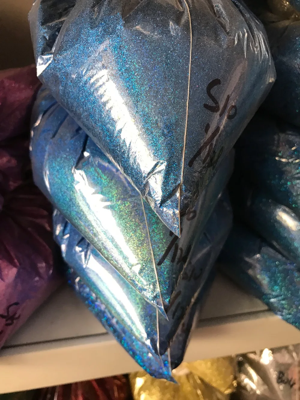 

Blue nail holographic glitter powder