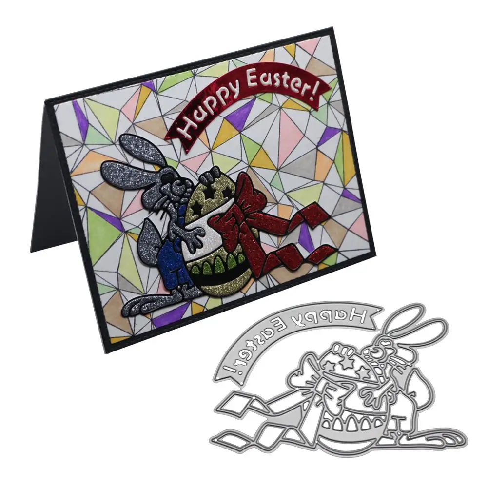 

New 2019 Happy Easter Theme Cartoon Metal Cut Dies and Stamps For Scrapbooking