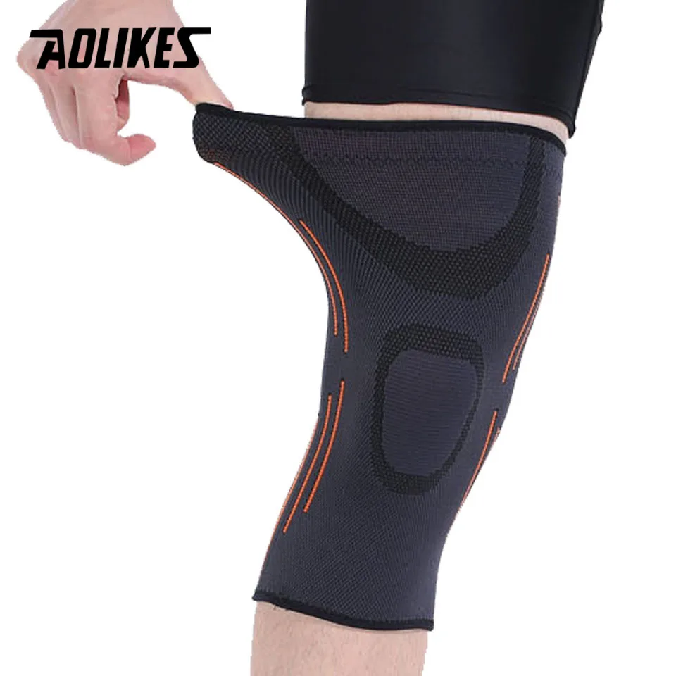 AOLIKES 1 шт. дышащий Elatic Brace Поддержка колена для бега артрит Meniscus Tear Sports суставы наколенники - Цвет: Grey