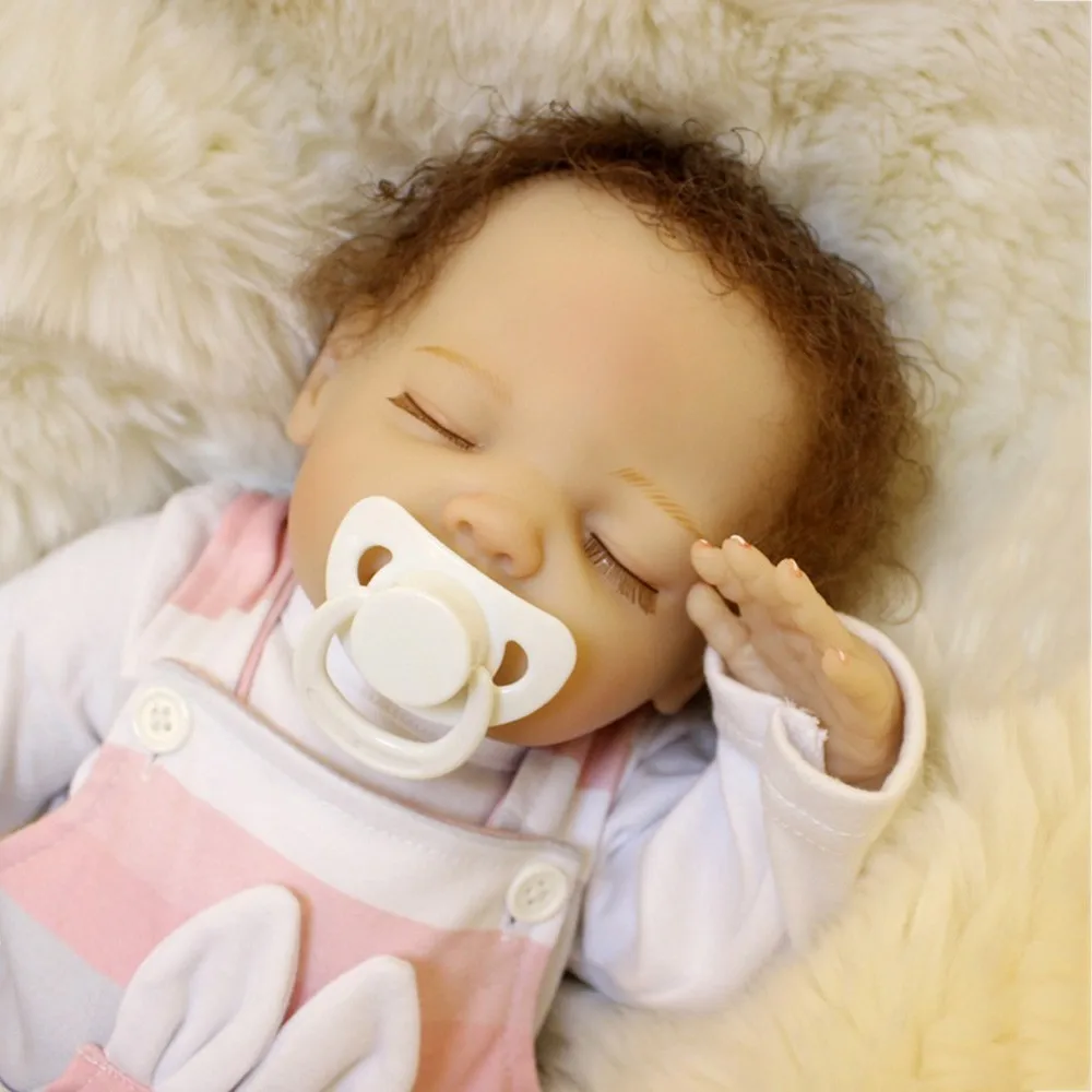 18inch Silicone Reborn Lifelike Sleeping Baby Doll Kids Playmate Gift for Girls Baby Alive Soft Toys for Bebe Reborn Toys