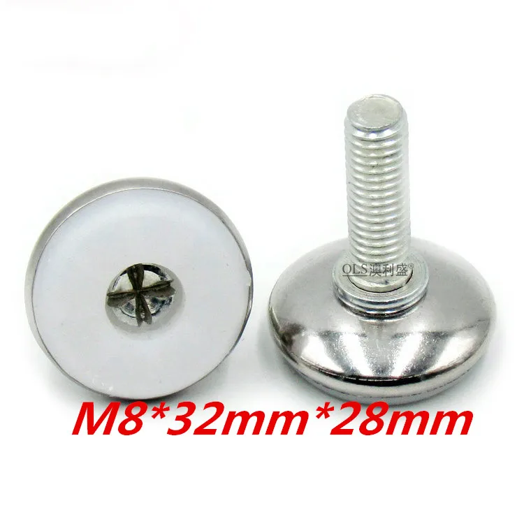M8*32mm*28mm Furniture Adjustable Leg Pads Screw Adjustable Feet Pad