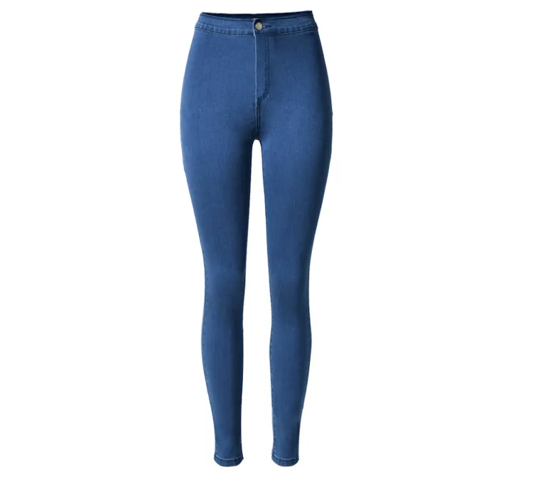 Обтягивающие джинсы сексуальные тонкие джинсовые Butt Lift эластичный стрейч синие штаны джинсы полный Длина модные женские туфли романтическое свидание высокой талией джинсы - Цвет: Blue