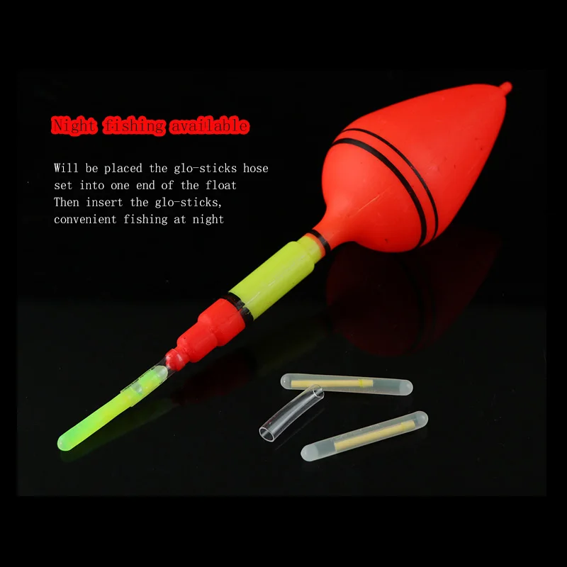 10 قطعة/الوحدة إغراء الصيد تعويم البلاستيك العوامة المحيط قارب الرفرفة إلى السمك هوكس lightstick ليلة صيد السمك أدوات الشتاء