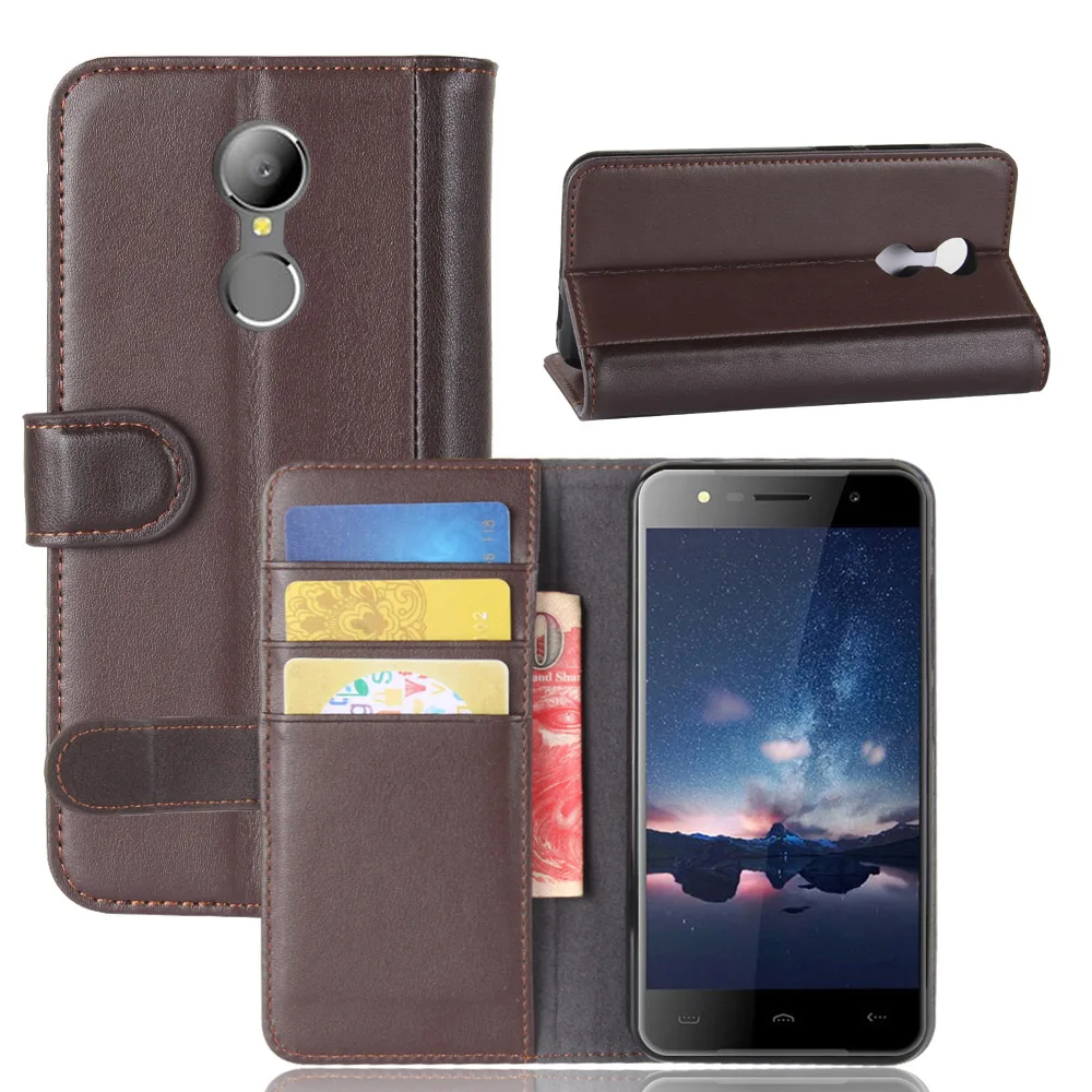 

CYBORIS for Homtom HT37 Case Genuine Real Cow Leather Case for Homtom HT37 Flip Cover Wallet Stand card slot