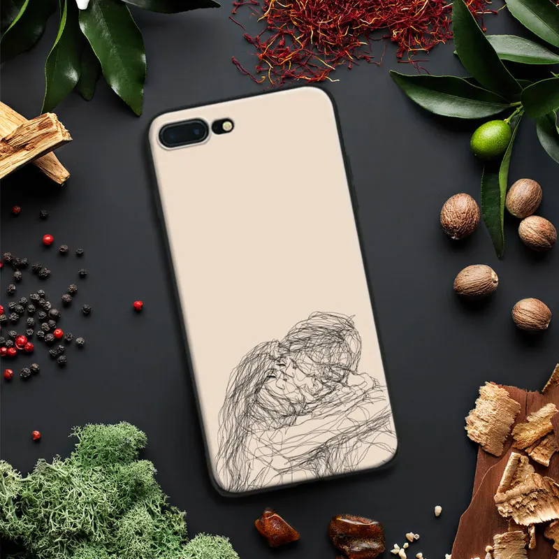 

Minimalist line couple Drawing Art Tpu Soft Silicone Phone Case Cover Shell For Apple iPhone 5 5s Se 6 6s 7 8 Plus X XR XS MAX