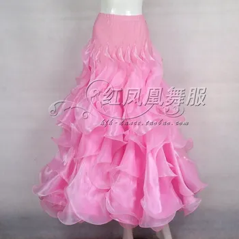 

New style Ballroom dance costumes sexy spandex waves embroidery ballroom dance skirt for women ballroom dance skirts S-4XL