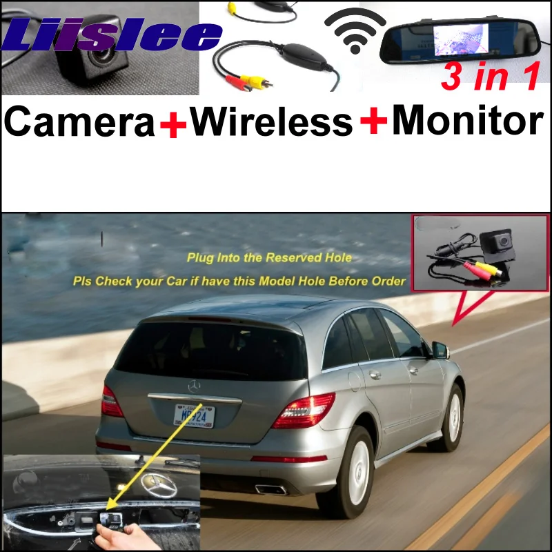 

3in1 Original Hole Camera + Wireless Receiver + Mirror Screen Parking System For Mercedes Benz R MB W251 R300 R350 R500 R63
