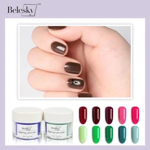 BELESKY dip пудры 10 г/банка 63 цвета без лампы лечения Ногтей dip порошок гель цвет ногтей порошок натуральный сухой ногтей салон(D021-D040