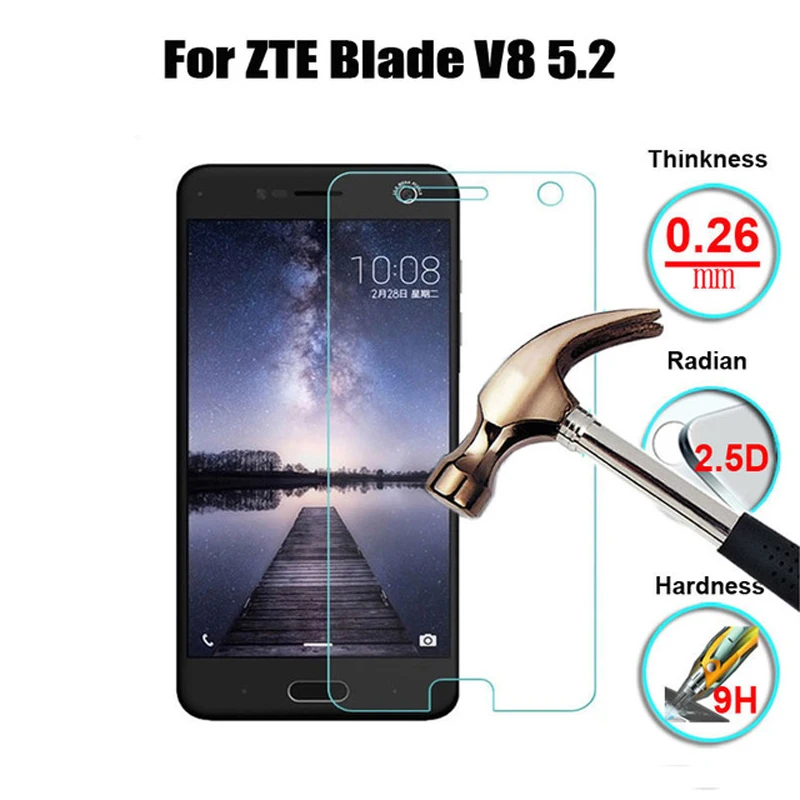 2 шт./лот для ZTE Blade V8 закаленное стекло 9H 2.5D Премиум Защитная пленка экрана 5 2&quot |