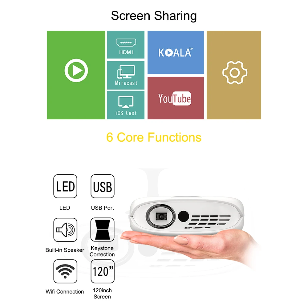 Мини DLP проектор светодиодный домашний офис проекция 1080 P Wifi подключение USB HD порт с пультом дистанционного управления штатив ЕС США штекер