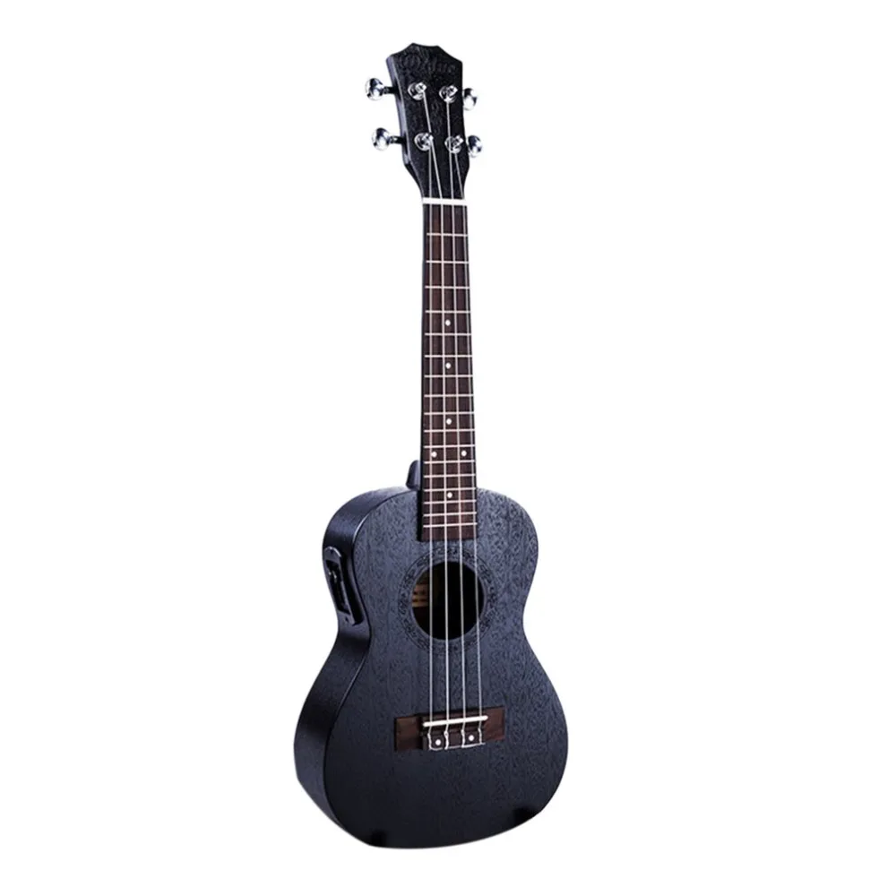 

TSAI 23 Inch Black Electric Concert Ukulele 4 Strings Mahogany Panel Ukelele Uke Hawaii Guitar Musical Instruments Best Gift