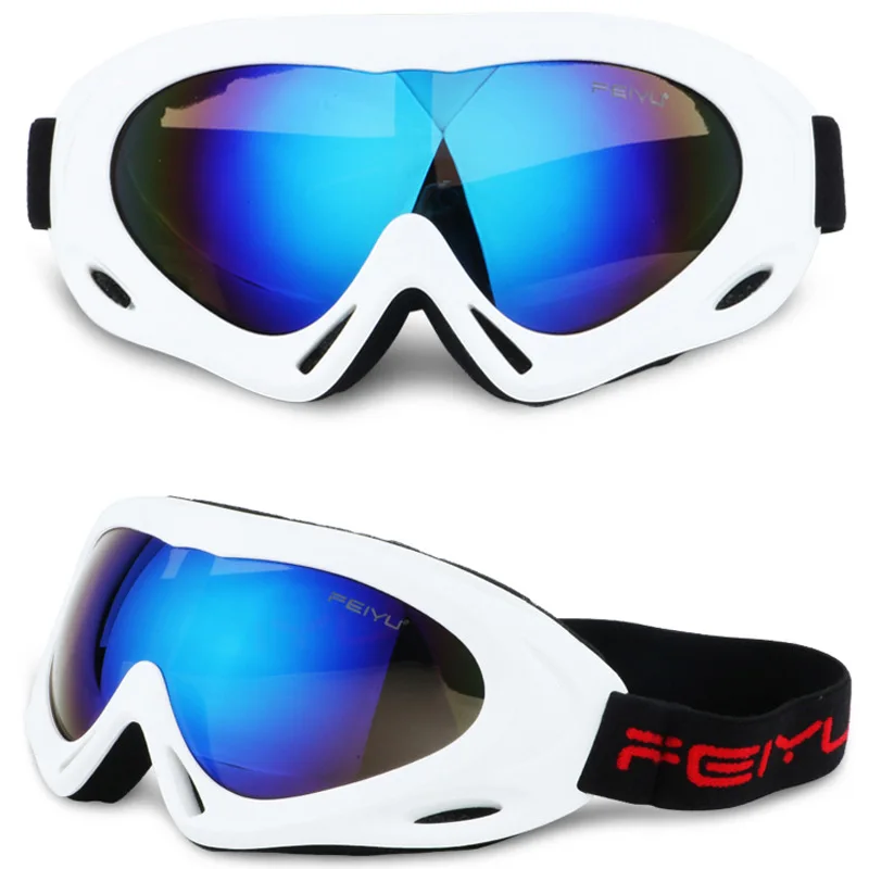FEIYU, профессиональные лыжные очки, спортивные солнцезащитные очки, для улицы, для верховой езды, очки, ветрозащитные, анти-песок, для женщин и мужчин, качество - Цвет: White