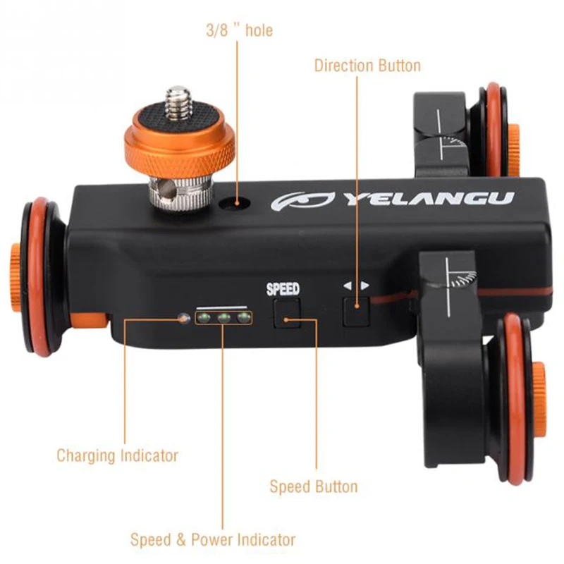 Yelangu L4X мини моторизованный электрический трек слайдер мотор тележка автомобиль пульт дистанционного управления для камеры видеокамеры Dv для камеры Canon