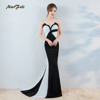 

Marfoli Sexy stomacher Strapless Floor-Length Evening Dinner Dresses 2018 Sleeveless Formal Mermaid Party Gowns GE256