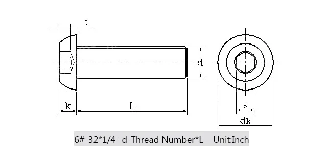 1/4-20 1/4-20*5/8 1/4-20*3/4 5/" 3/4" 304 из нержавеющей стали США UNC болт с грубой резьбой Шестигранная головка с круглой головкой