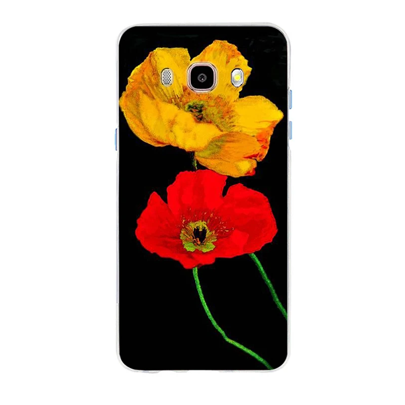 Мягкий силиконовый чехол из ТПУ с красным маком для Samsung Galaxy S6 Edge S6Plus A7 S7edge S8 S9 Plus A5