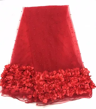 

Lace Appliqued African Tulle Lace Fabric High Quality French Net Lace Fabric Fashion Beaded Lace Fabric For Party Dress
