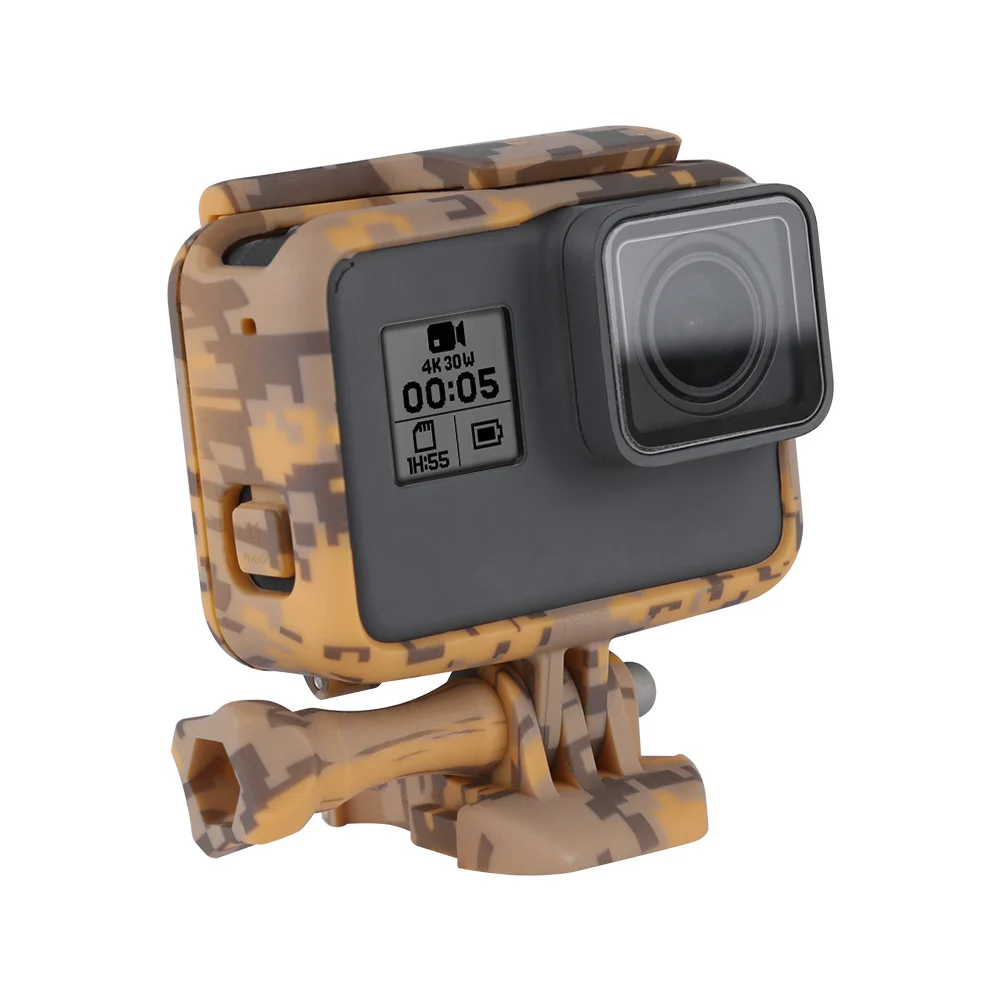 

TELESIN Frame Case Camouflage Housing Frame with Buckle Tripod Mount for GoPro Hero 5 Hero 6 Black Hero 7 Accessories-Yellow