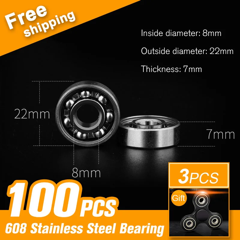 

100pcs 608 Bearing Ball For Fidget Bearings Tri-spinner Adult To Thinking Reduce Pressure Toy Accessories