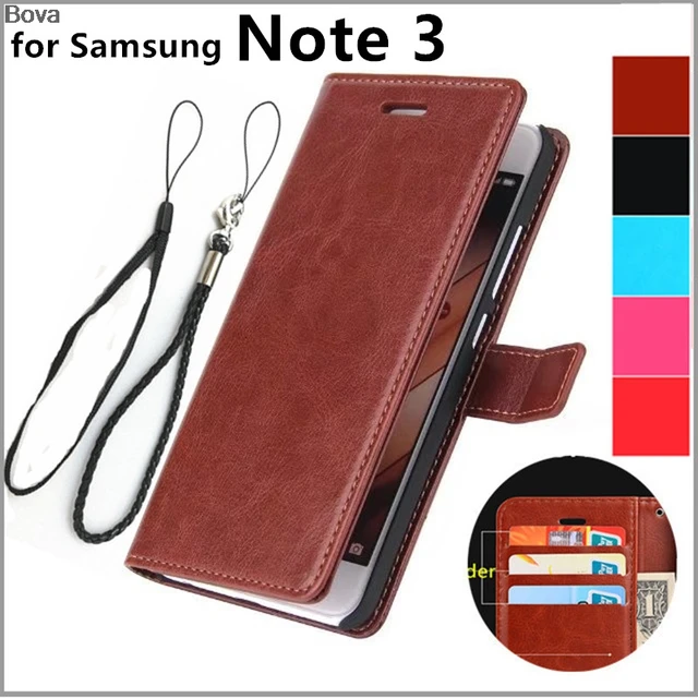 Best Offers For fundas samsung Note 3 card holder cover case for samsung galaxy note 3 N9000 leather phone case ultra thin wallet flip cover