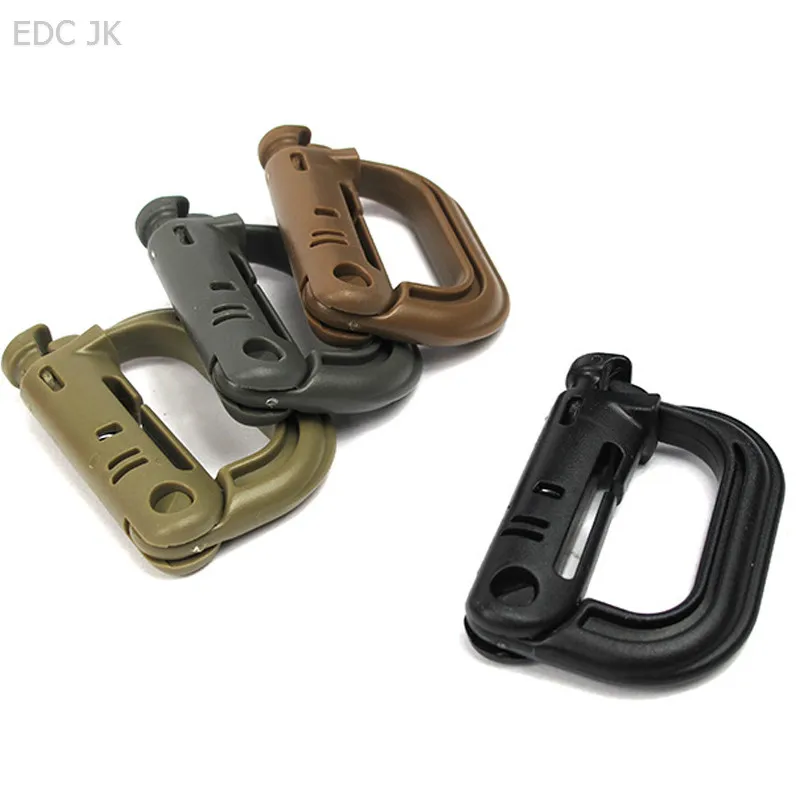 

EDC Plastic Shackle Carabiner D-ring Clip Molle Webbing Backpack Buckle Snap Lock Grimlock Camp Hike Mountain Climb Outdoor Kit