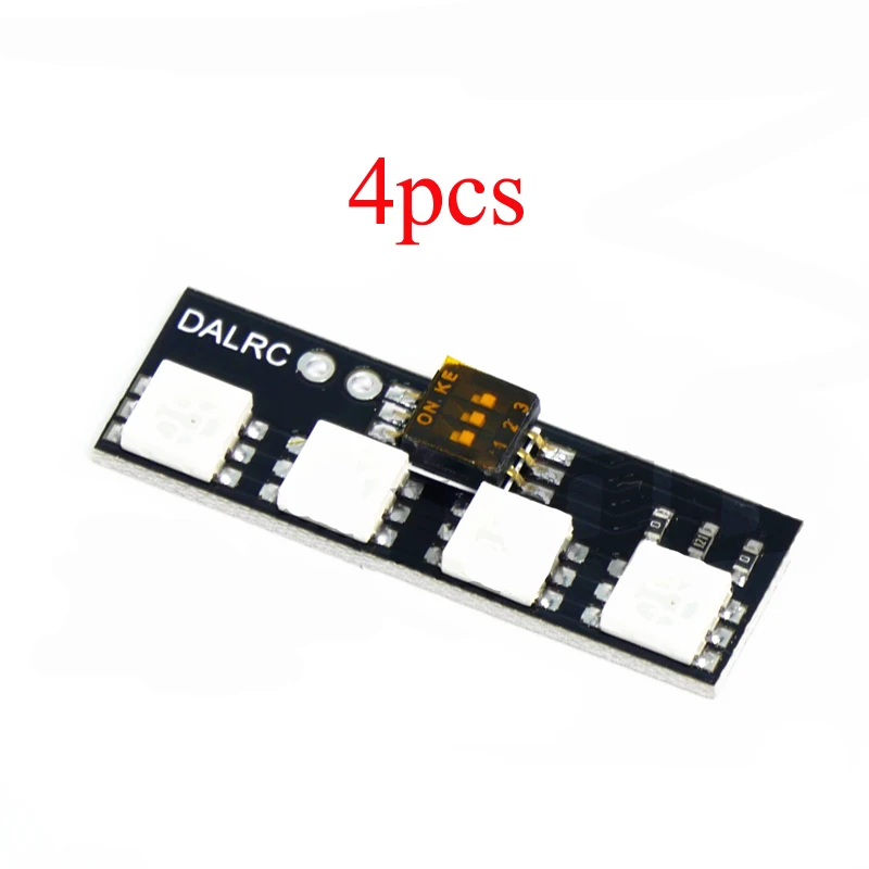 

4PCS DALRC RGB 7-color 12V BEC LED Light Board RGB5050 Light Strip Lamp Plate With 3P Switch for Quadcopter FPV Drone RC Model