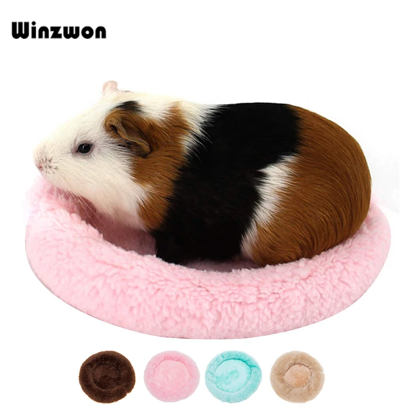 Best 1Pcs Small Dog Bed Round Dog Blanket Soft Warm Fleece Mat Pet Dog Winter Sleep Bed For Hamster Guinea Pig Squirrel Rats Rabbits