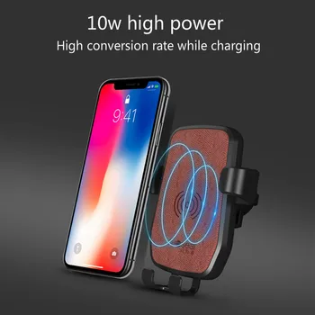 

Nile Brand New Car Phone Wireless Charger Iphone X Samsung Xiaomi Android 10W Car Charger For Car Phone Bracket