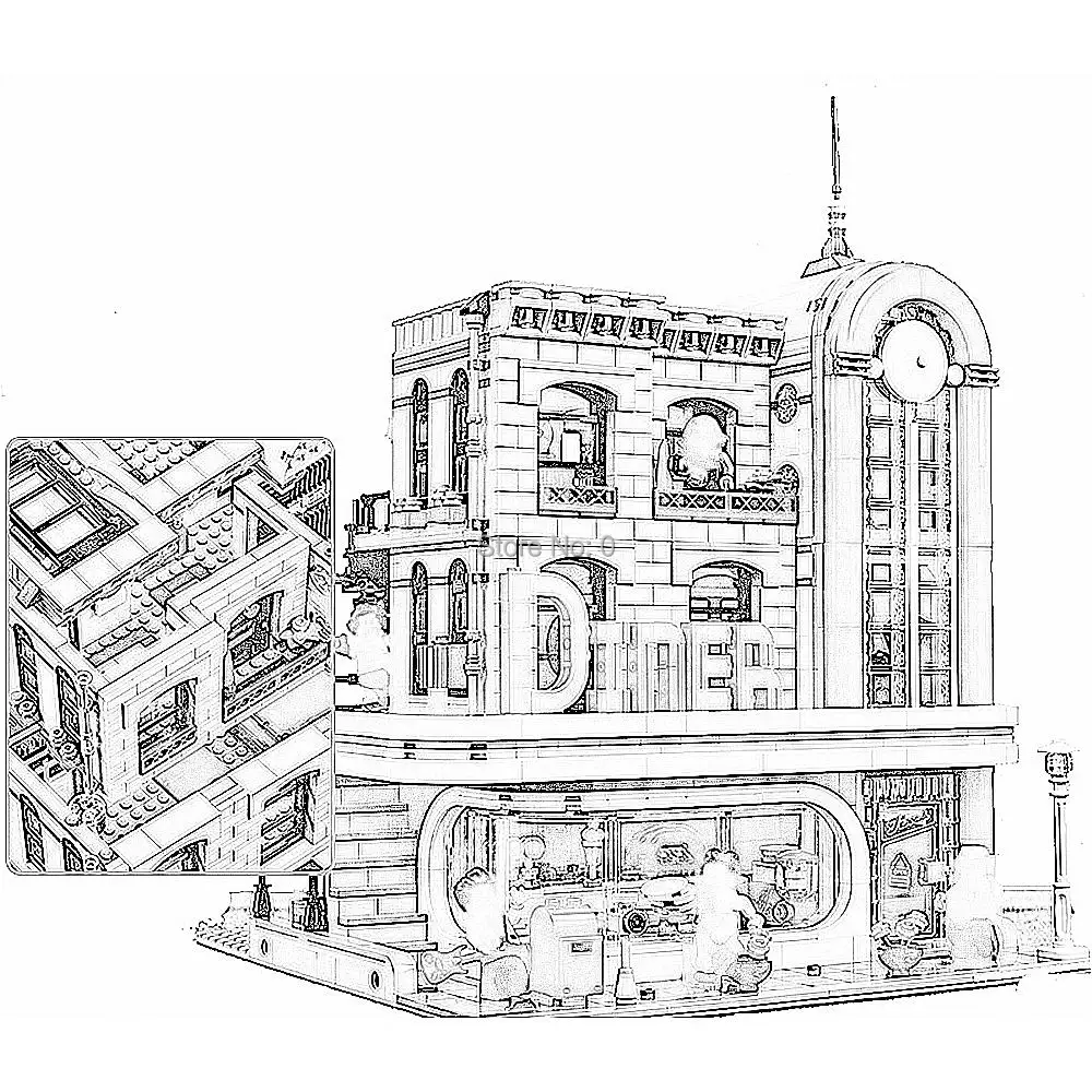 

2778pcs creative street scene nostalgic restaurant building block 10260 Bricks Toy