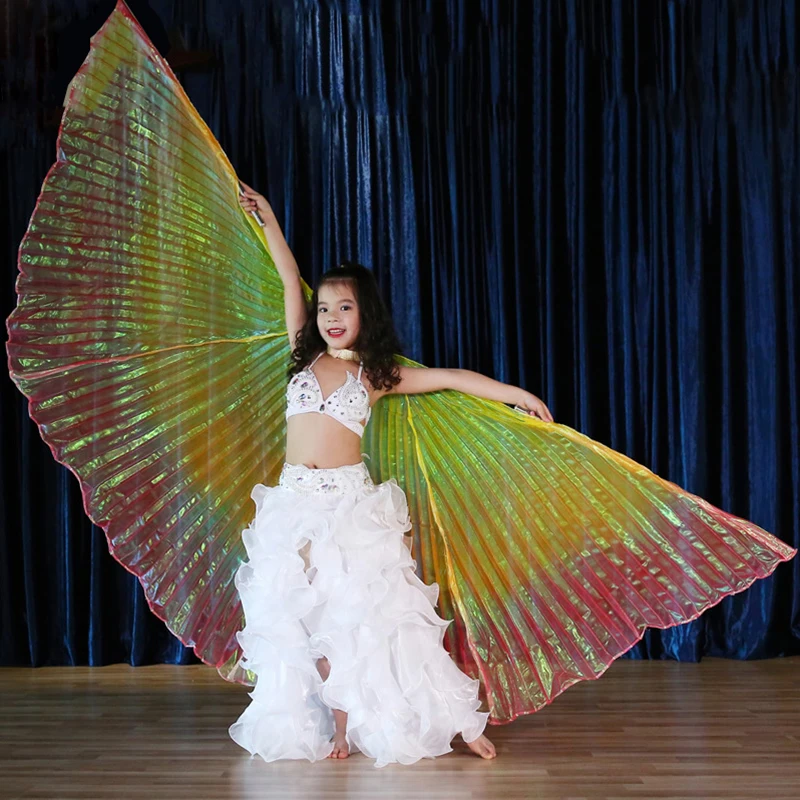 

Children Dance Performance Props Belly Dance Accessories Egyptian Non-Split Transparent Multicolours Isis Wings for kid