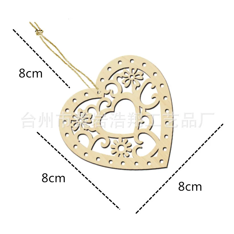 Резьба по дереву в форме сердца украшения аксессуары Свадебное Украшение подвесное дерево ремесла DIY реквизит