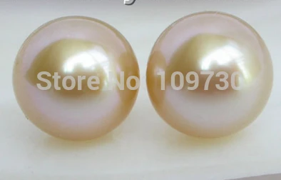 

ry00362 AA natural round South Sea pearls Earrings A0422