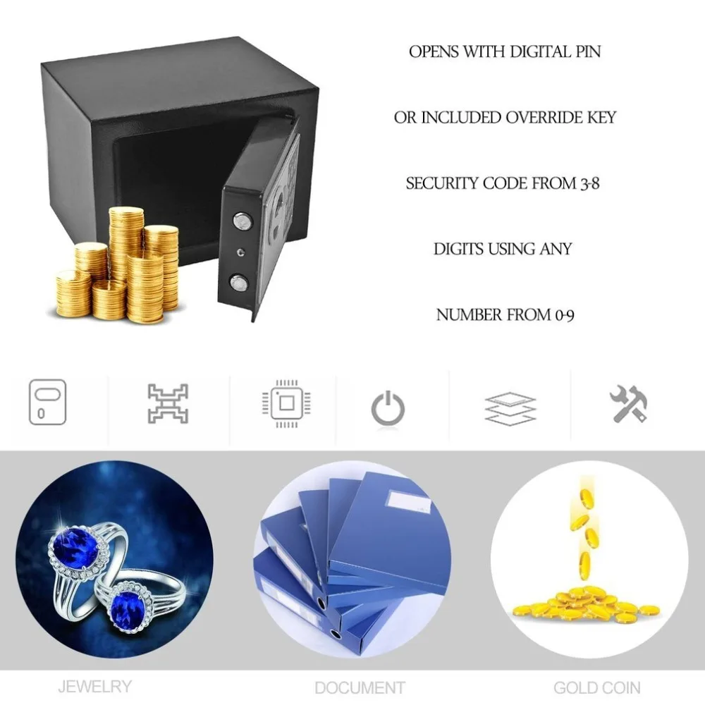 

Durable Security Home Office Digital Electronic Safety Box Key Cash Personal Lock Deposit Money Box Mini Machine