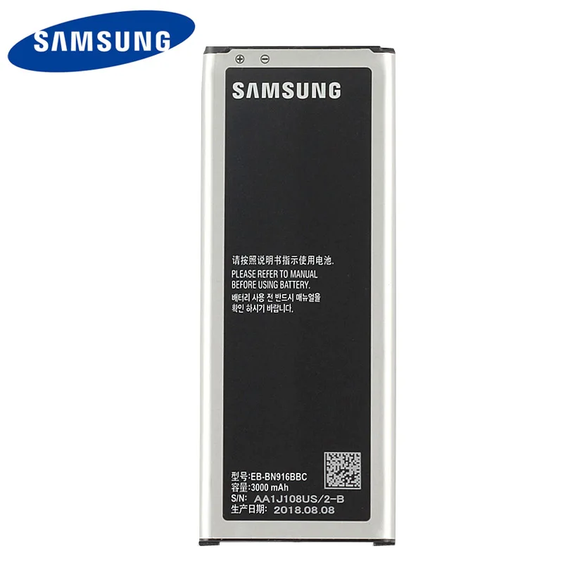 samsung высококачественный EB-BN916BBC аккумулятор для samsung GALAXY NOTE4 N9100N 9109V N9106W N9108V NOTE 4 с NFC 3000mAh