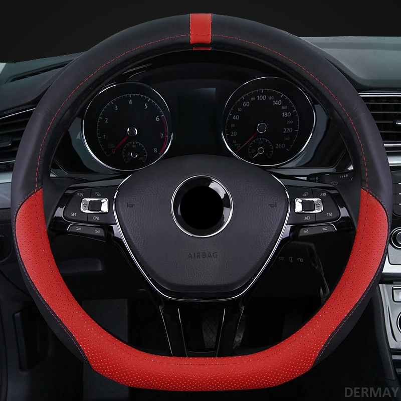 DERMAY D форма спортивный чехол на руль из натуральной кожи для VW Scirocco 2009 2010 2011 2013 2014