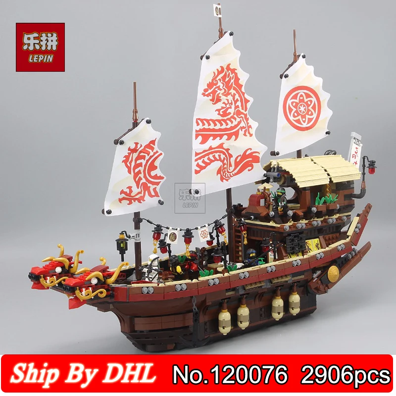 

DHL Lepin 06057 Ninja Ship Final Fight Of Destiny's Set Dragon boat 2455pcs Building Block Assembling Toys Compatible Legoinglys