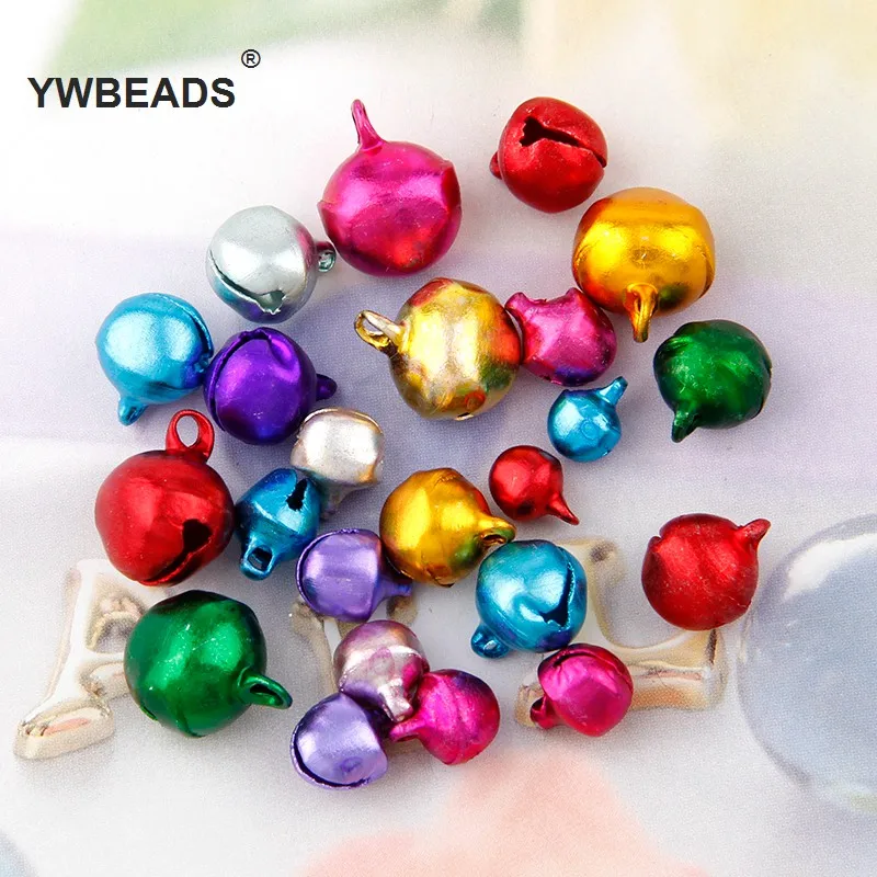 

Mix Colors 4size 100pc/50pc 6/8/10/12MM Loose Beads Small Jingle Bells Christmas Decoration Gift Colorful DIYCrafts Handmade