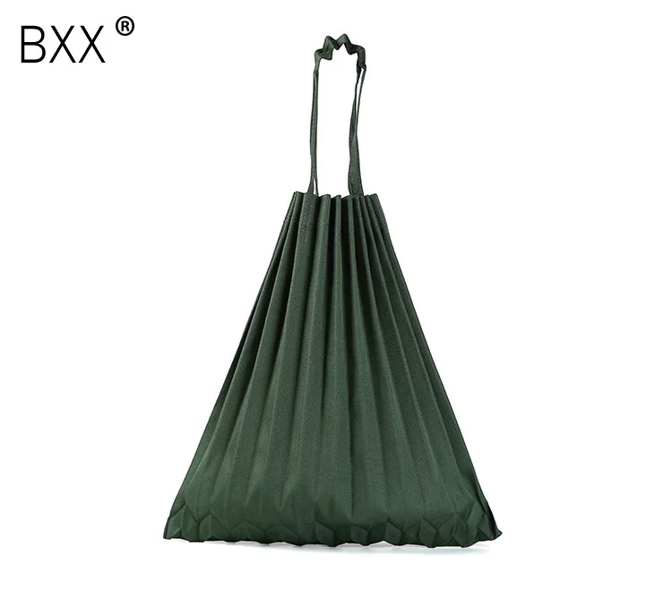 

[BXX] 2019 Casual Woman New Arrival Pleated Double Handles Portable High Capacity Shopping Bag Shoulder Bag All Match LM809