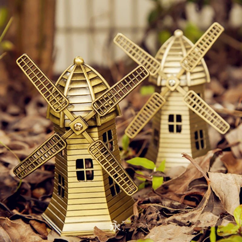 Vintage Artesanato Manualidades Miniature Miniaturas Ornaments Windmill Model Desktop Home Decoration Accessories Metal Crafts Craft Model Craft Metalcraft Windmill Aliexpress