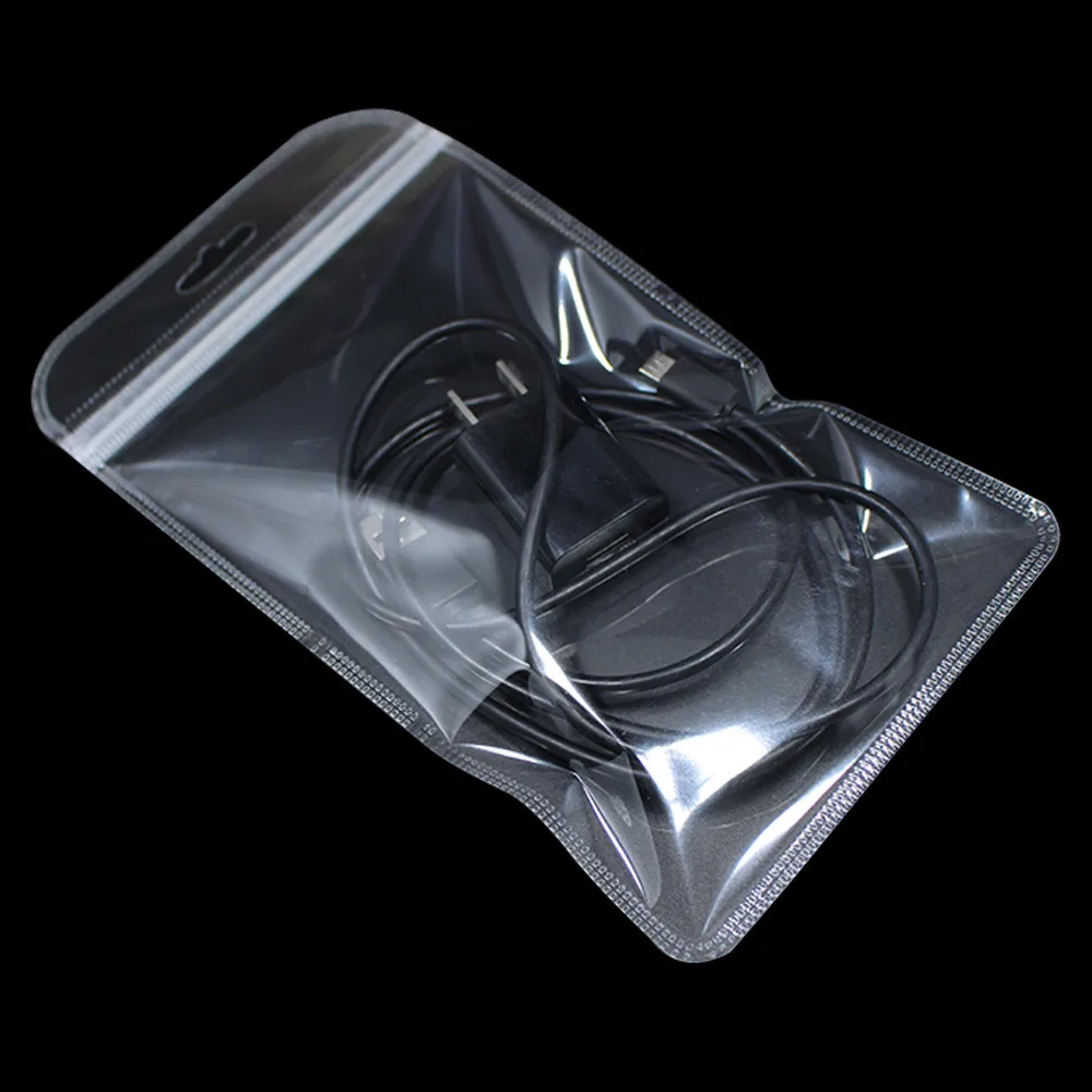100 шт./лот самоуплотняющийся мешок Ziplock прозрачный пластиковый пакет для упаковки