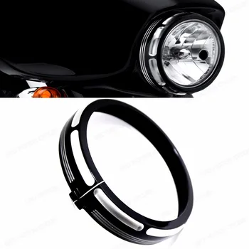 

7" Burst Headlamp Trim Ring For Harley Touring Street Glide Road King 96-14 15 16 17 18