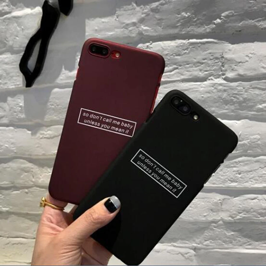 

Simple Quotes Couples Phone Case For iphone 7 7Plus Case For iphone 6 S 6S 6Plus 8 8Plus Black Wine Red PC Hard Plastic Cover