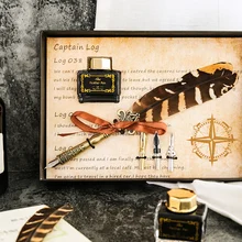 Ретро Классическая перьевая ручка чернильная бутылка с 3 наконечниками канцелярские принадлежности Подарочная коробка для школы подарок на день рождения каллиграфия ручка