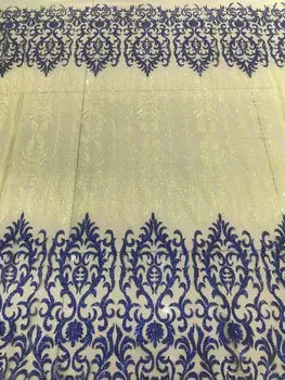 

shinning L-22520 glued glitter Embroidered net Lace Fabric new arrival for sexy dress