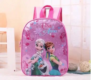 Hot Girls cartoon schoolbag kids lovely princess elsa anna backpack Cute Brand Toddler Kids boys schoolbags - Цвет: photo color