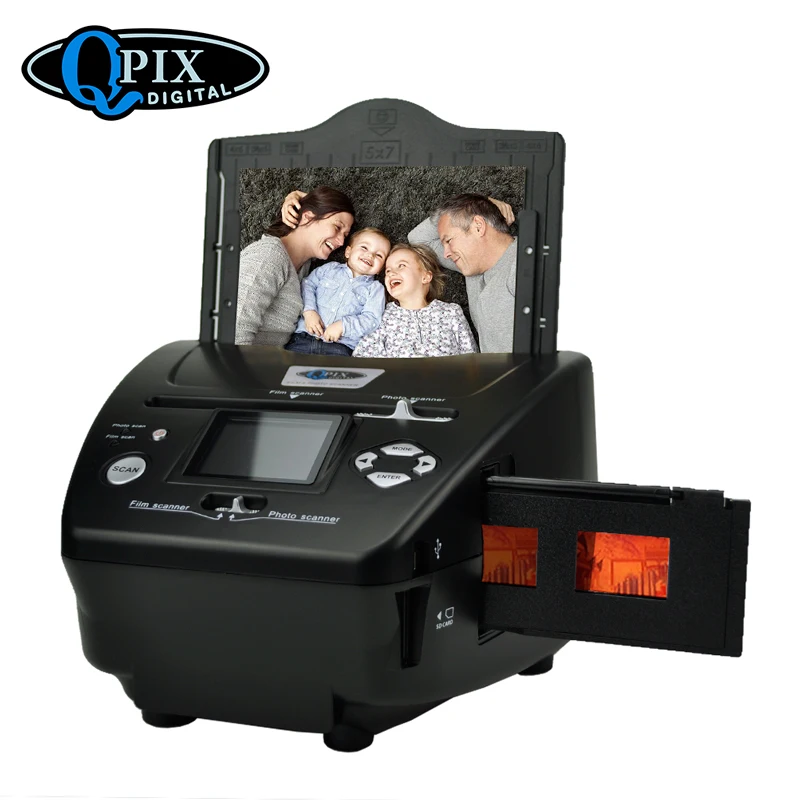 

Digital Photo Film Scanner 2.4 inch 8.1 Mega Pixels 4 in 1 Scanner Convert 35mm 135 Slide Negative Scanner Name Card Scanner