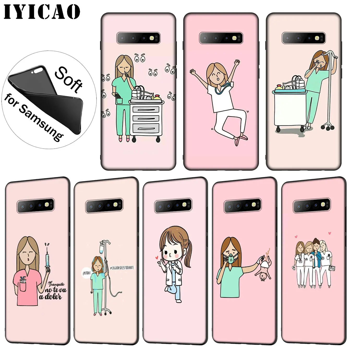 IYICAO Мягкий силиконовый чехол для Samsung Galaxy S10 S9 S8 Plus S6 S7 Edge S10e E |